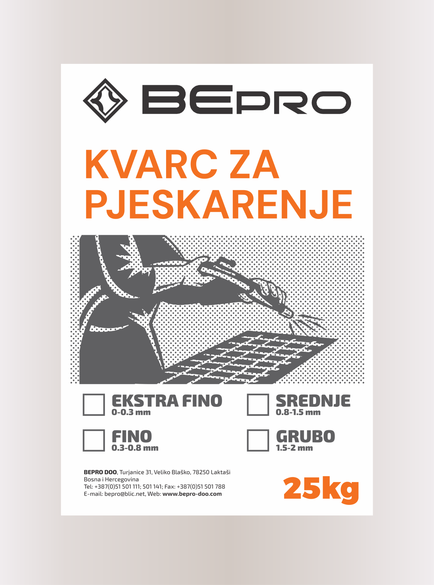 Vrece Kvarc za Pjeskarenje niza rezolucija